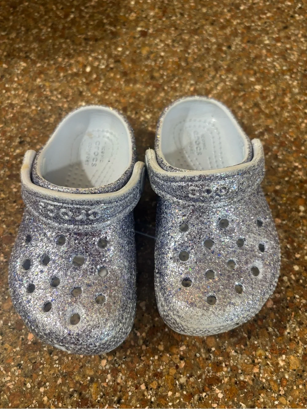 CROCS Kids' Glitter Clog in Sparkling Lavender